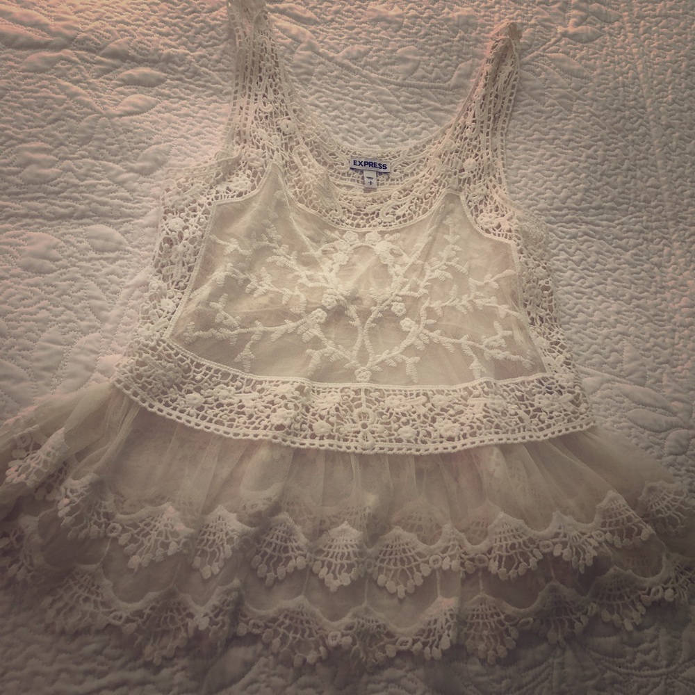 Express White lace top